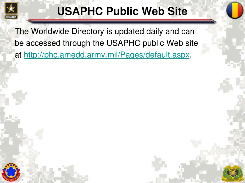 usaphc public web site