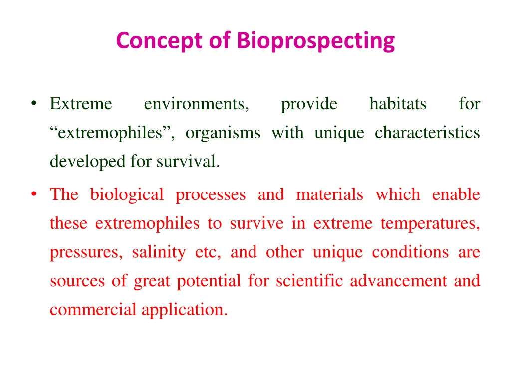 concept of bioprospecting