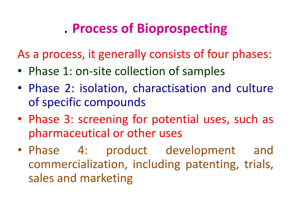 process of bioprospecting