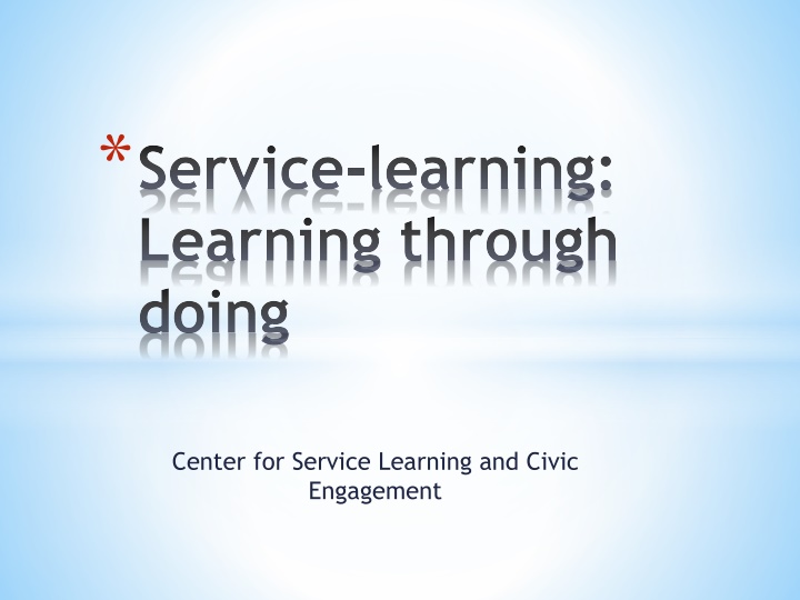 service learning learning through doing