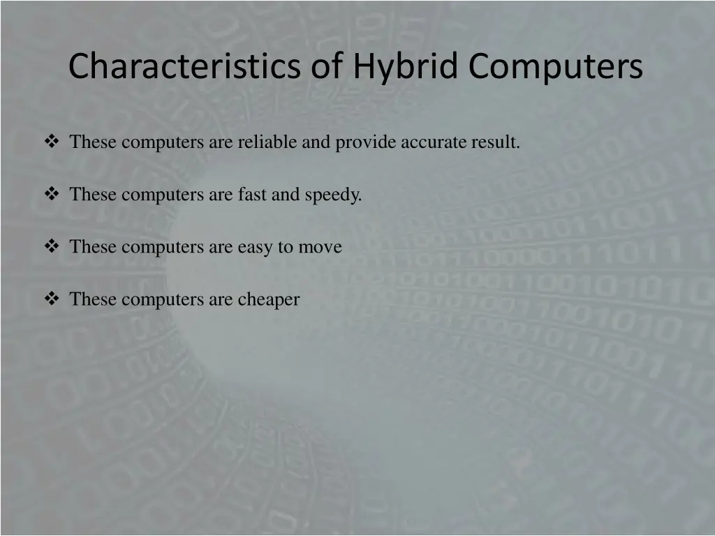 characteristics of hybrid computers