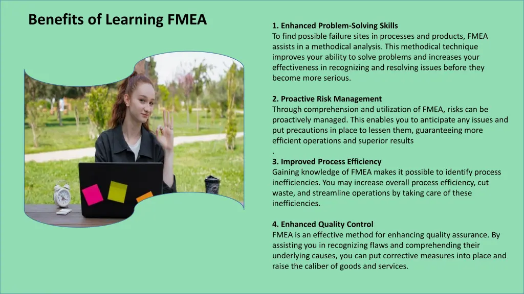 benefits of learning fmea