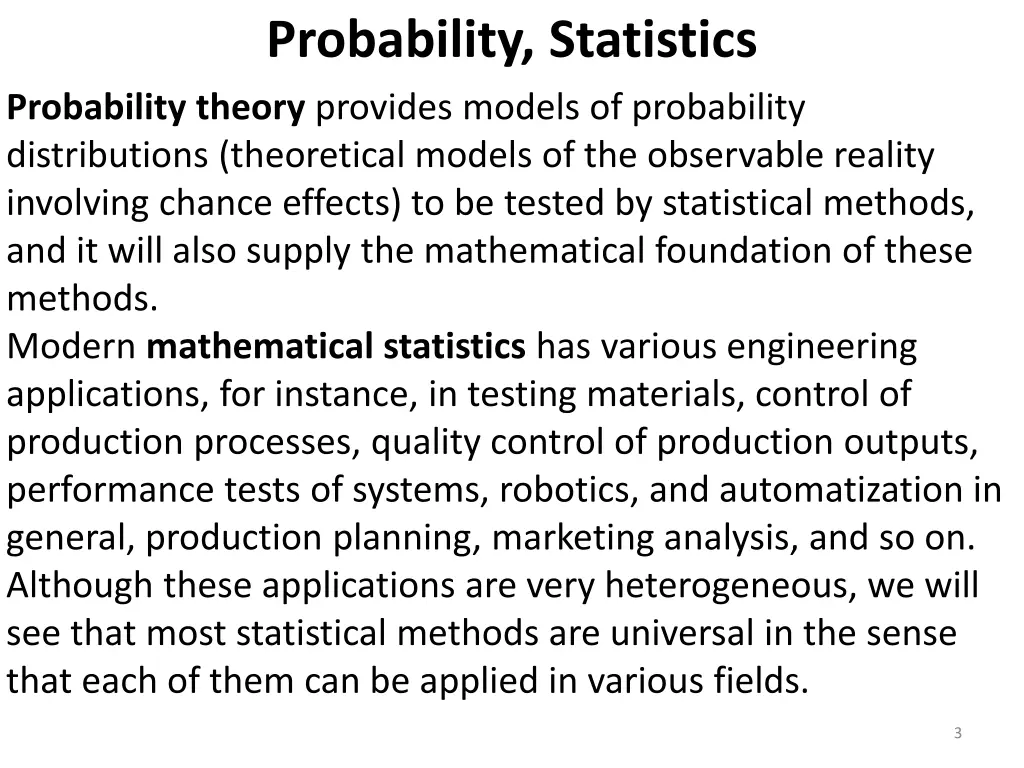 probability statistics