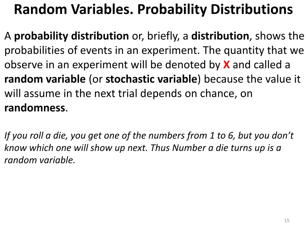 random variables probability distributions