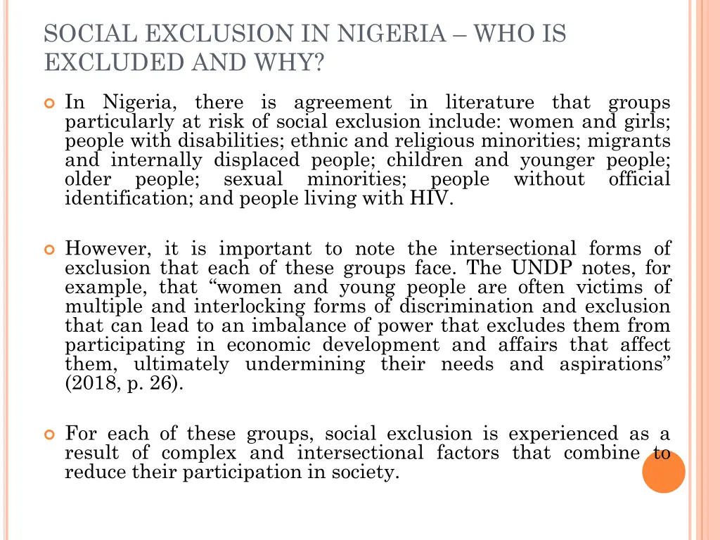 social exclusion in nigeria who is excluded