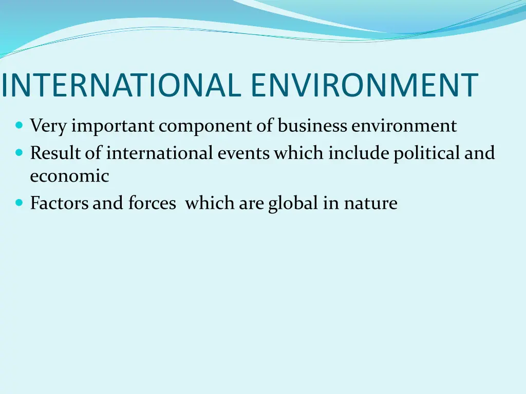 international environment