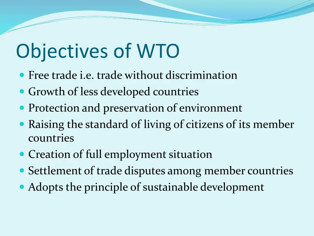 objectives of wto