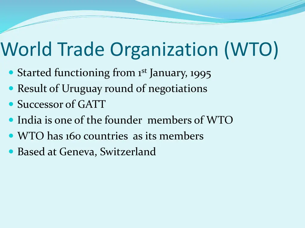 world trade organization wto