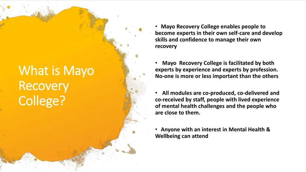 mayo recovery college enables people to become