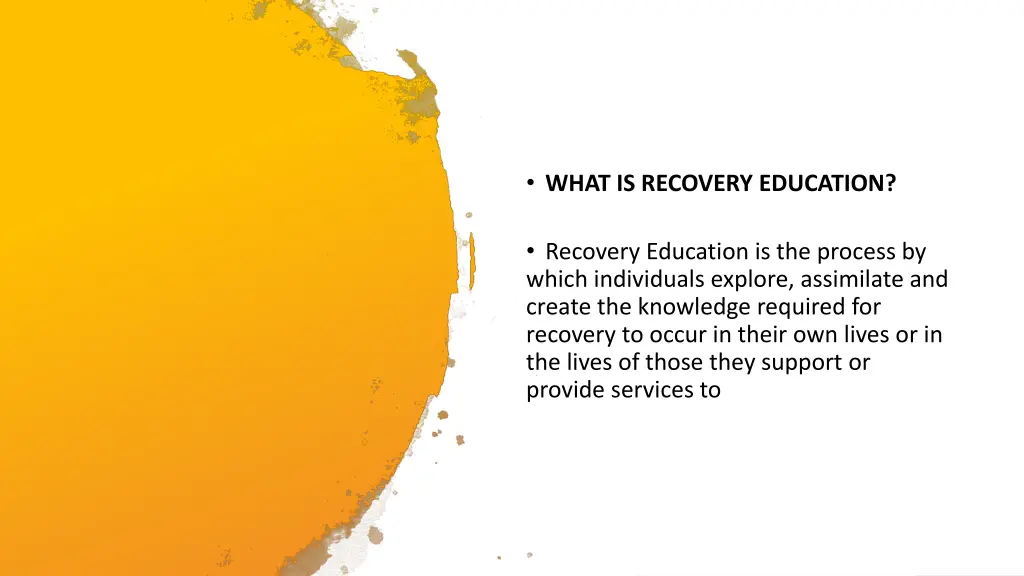 what is recovery education