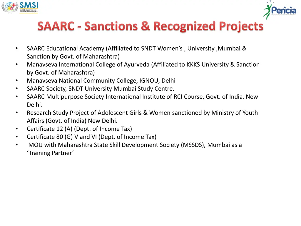 saarc sanctions recognized projects