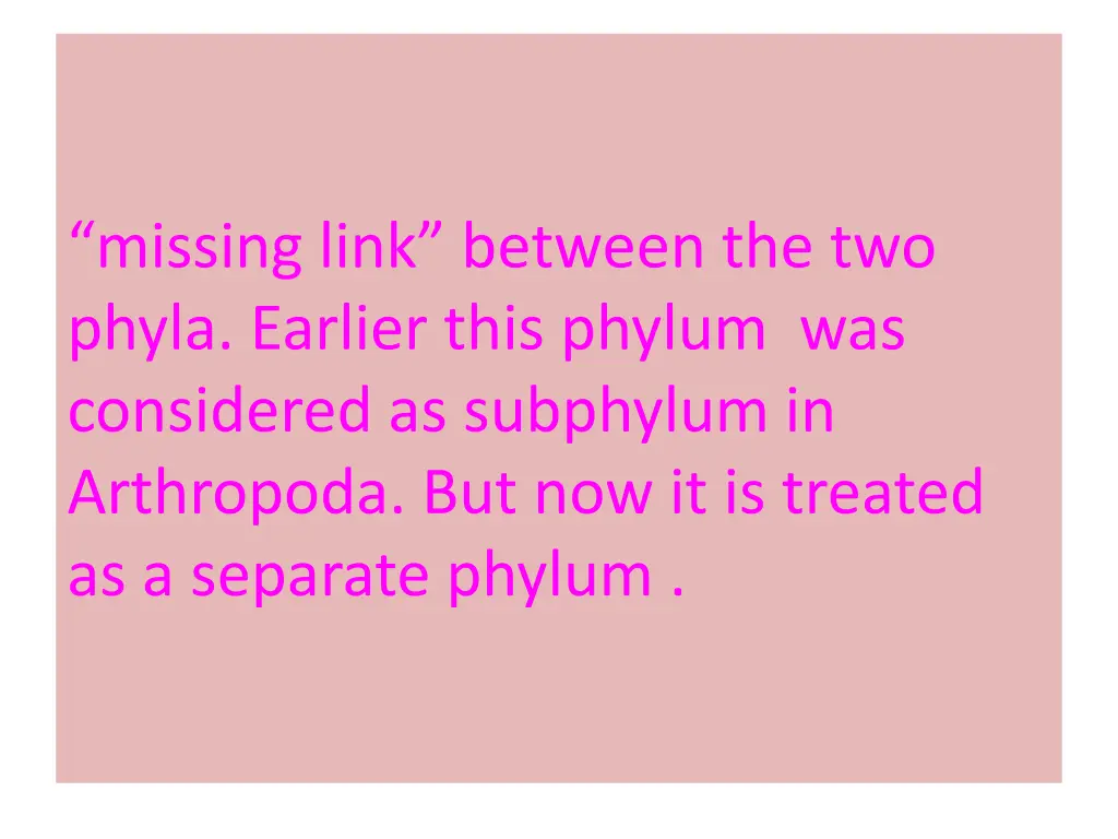 missing link between the two phyla earlier this