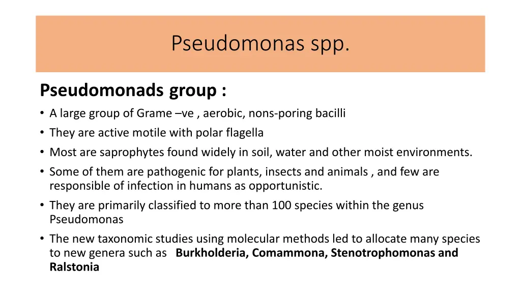 pseudomonas spp