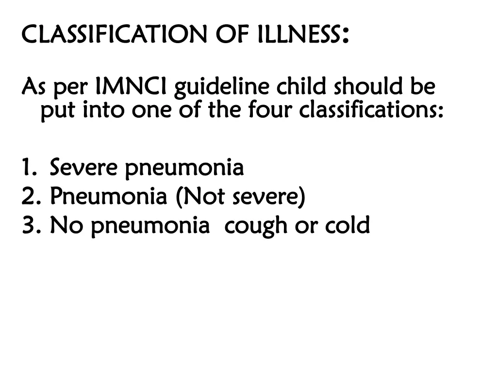 classification of illness classification