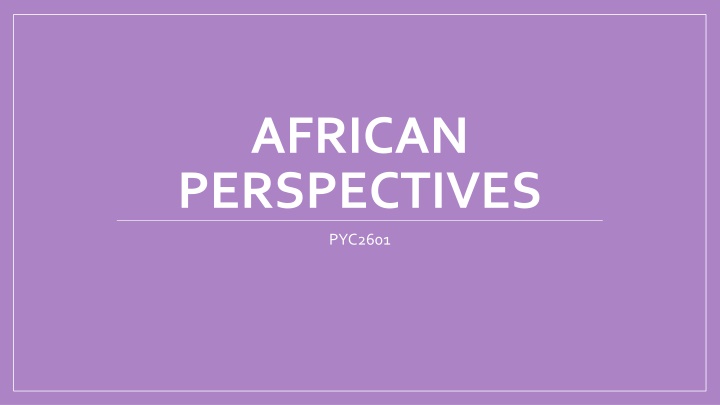 african perspectives