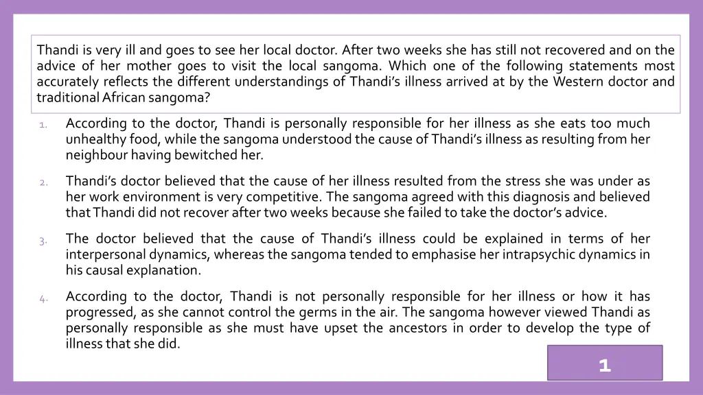 thandi is very ill and goes to see her local