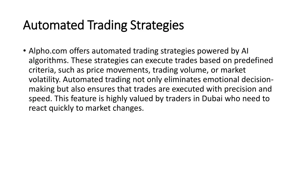 automated trading strategies automated trading