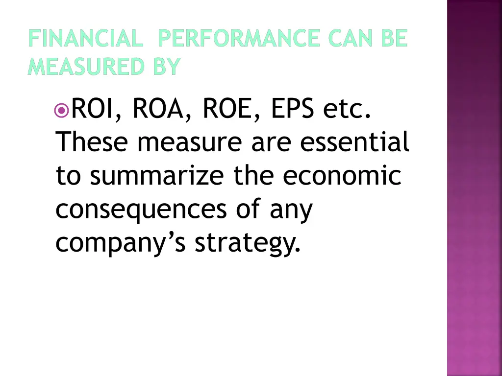 financial performance can be measured by