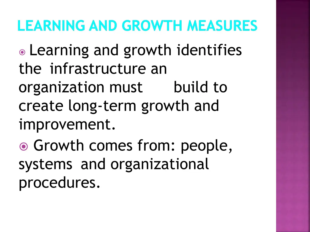 learning and growth measures