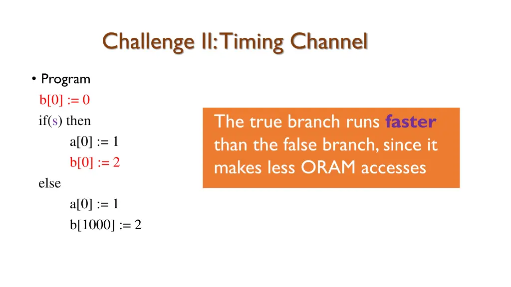 challenge ii timing channel