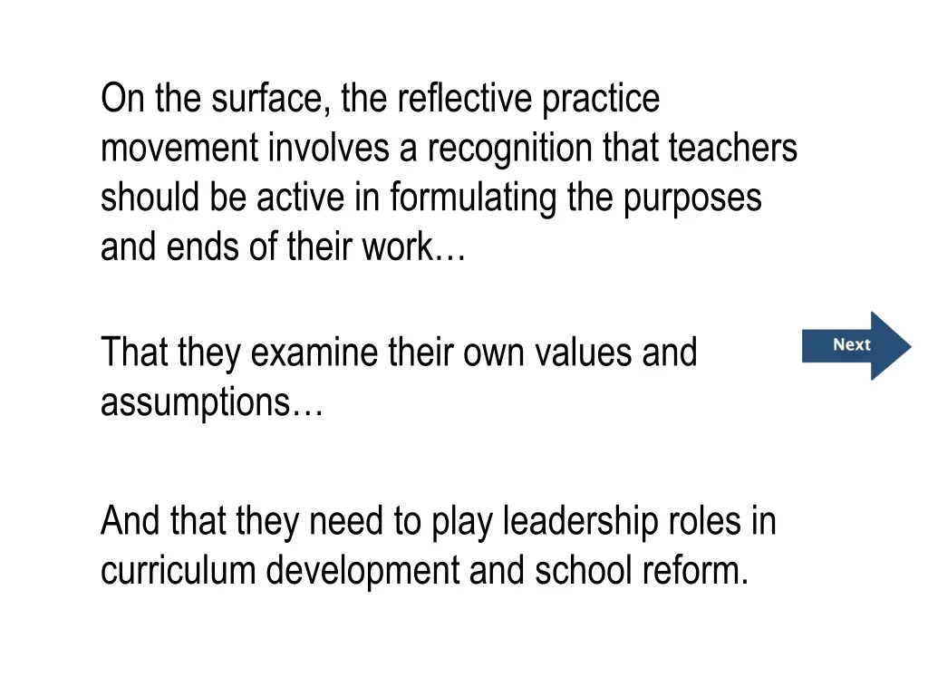 on the surface the reflective practice movement