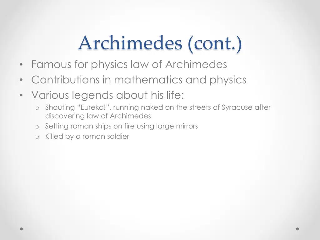 archimedes cont famous for physics