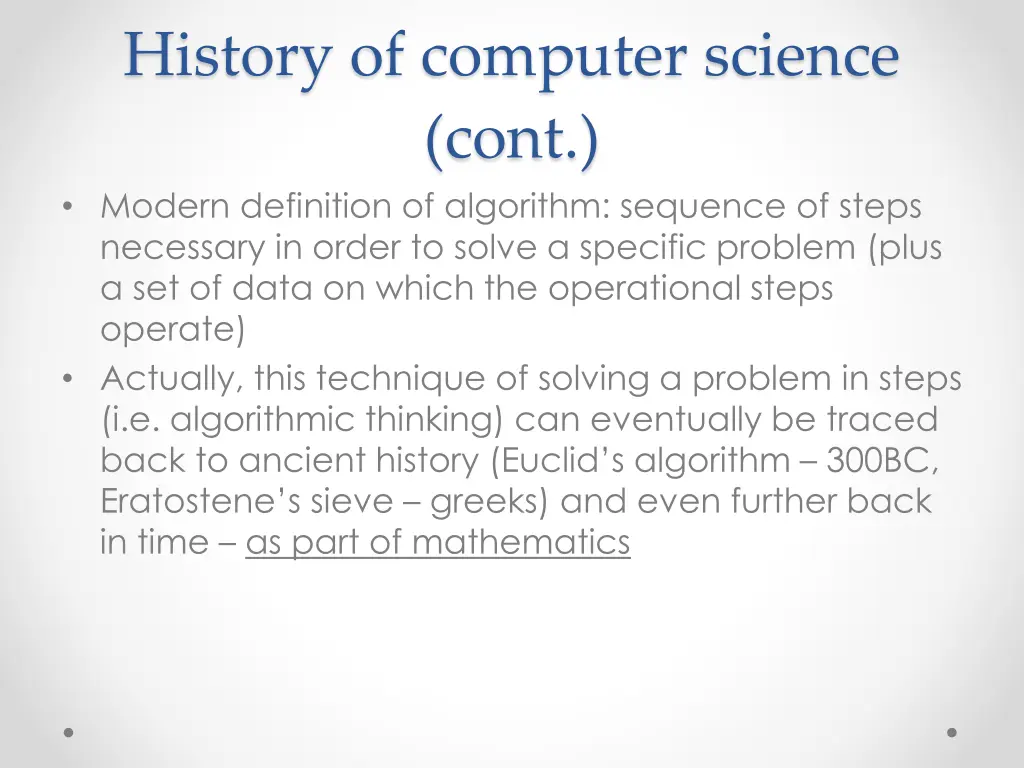 history of computer science cont modern