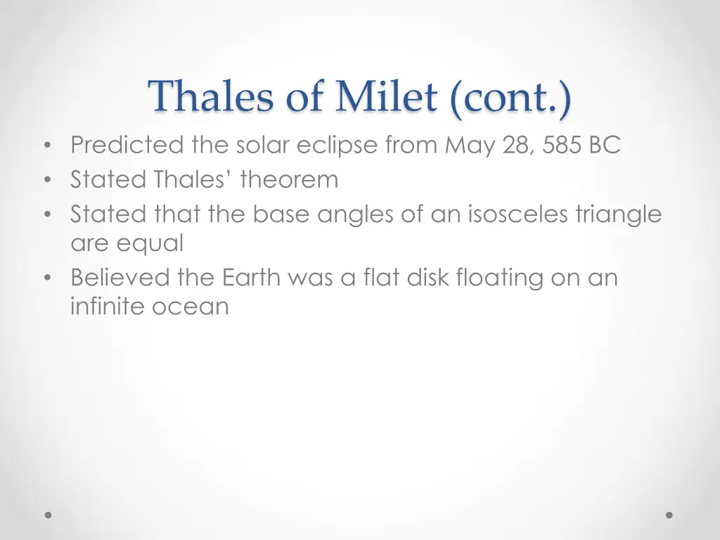 thales of milet cont predicted the solar eclipse