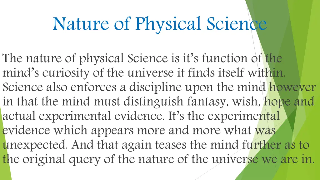 nature of physical science