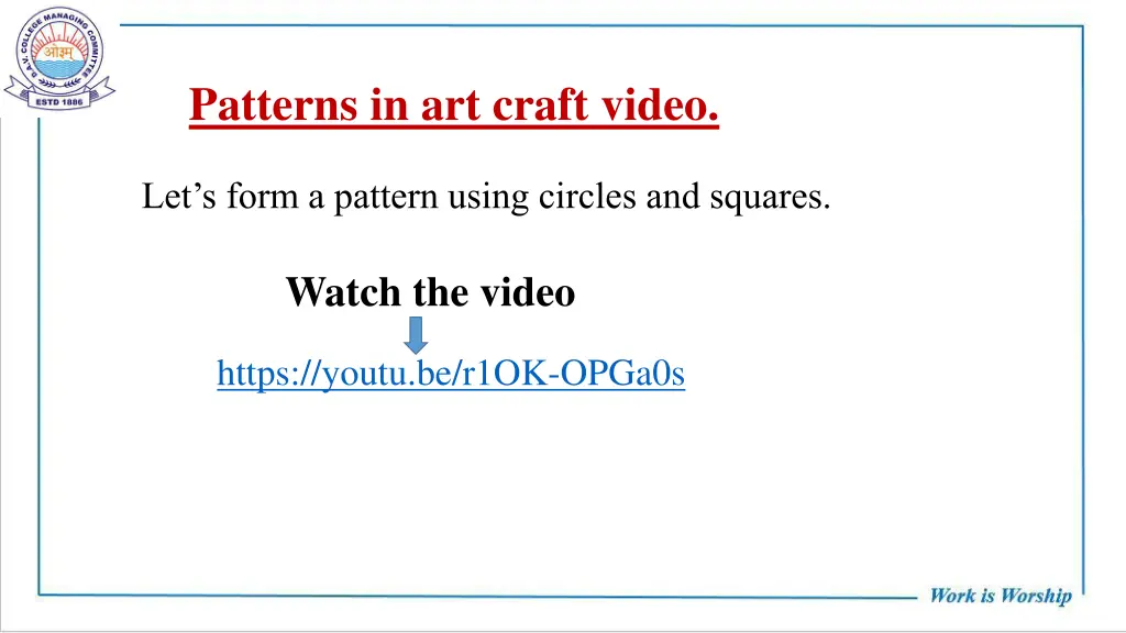 patterns in art craft video