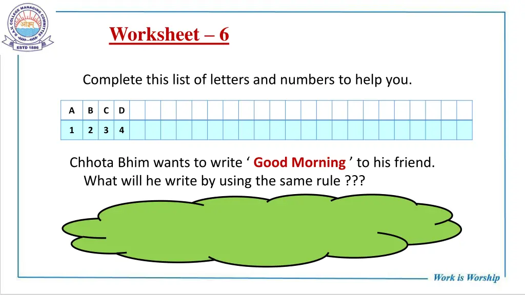 worksheet 6