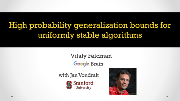 high probability generalization bounds