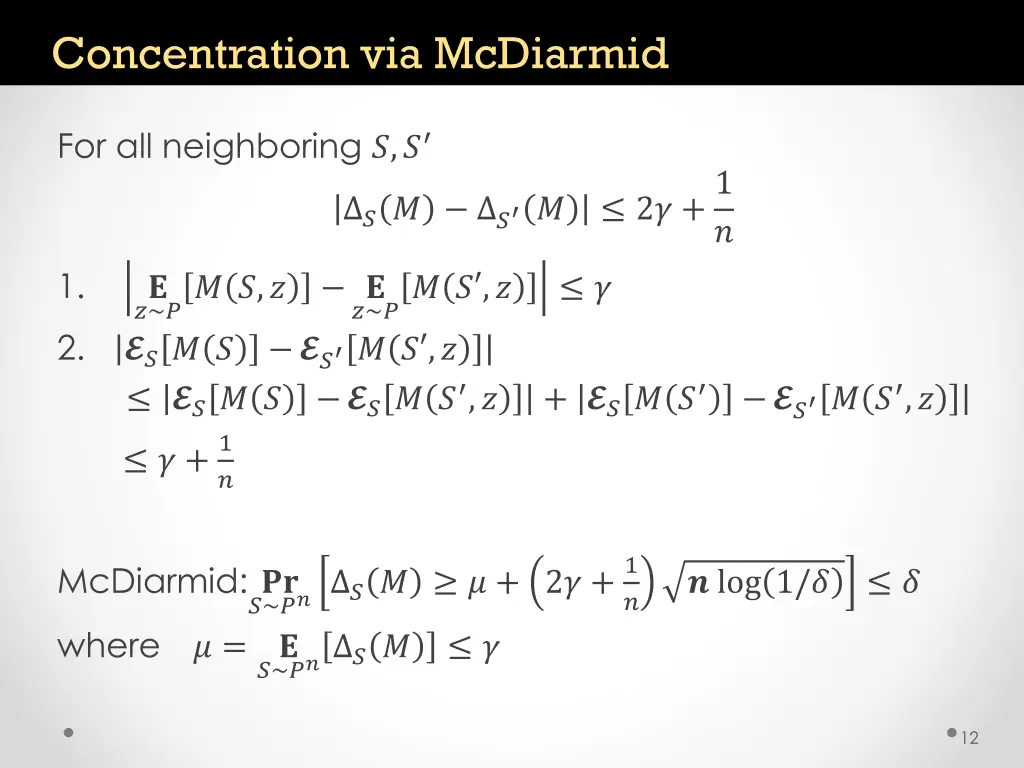 concentration via mcdiarmid