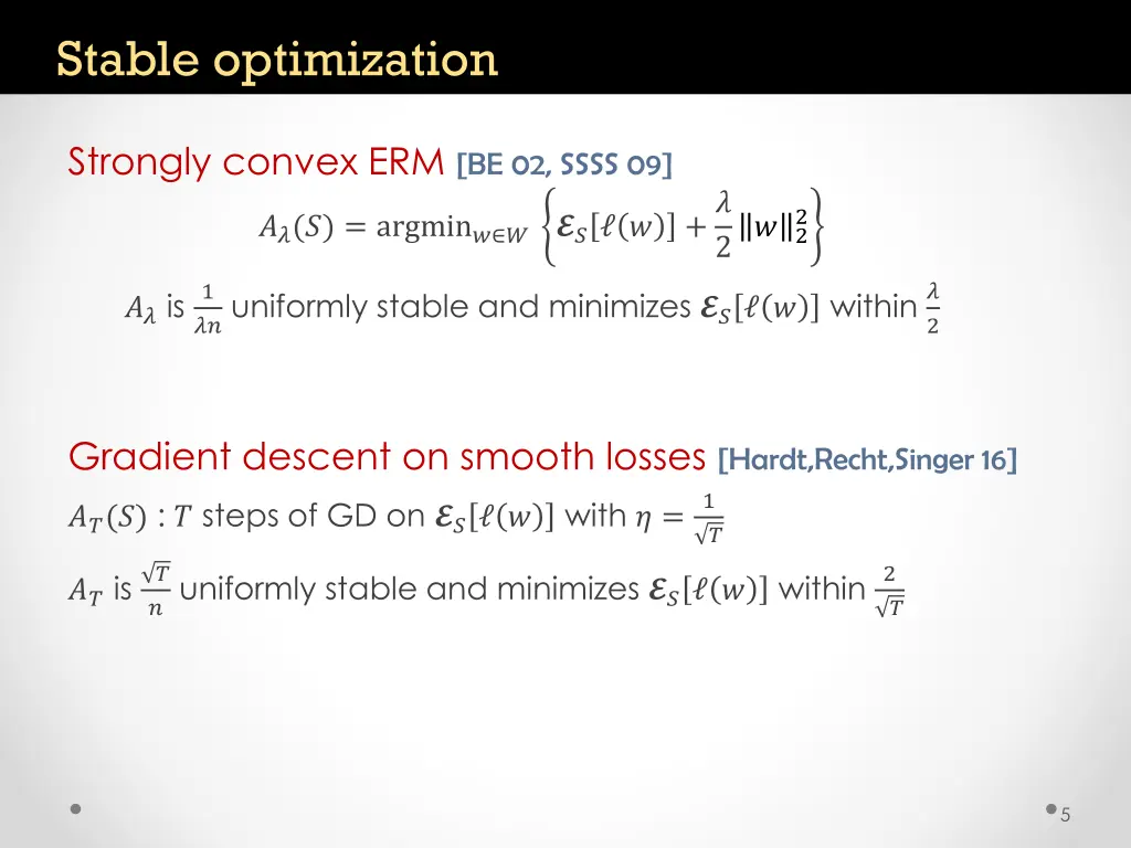 stable optimization