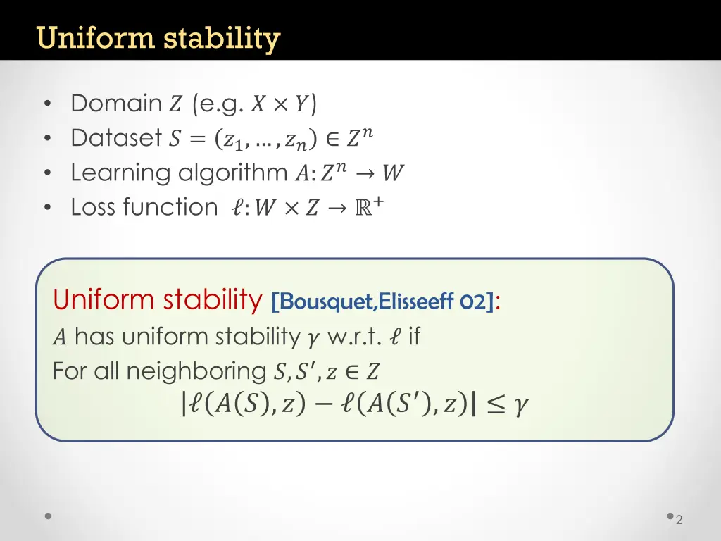 uniform stability