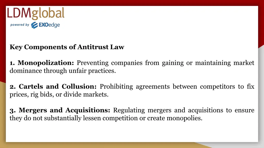 key components of antitrust law