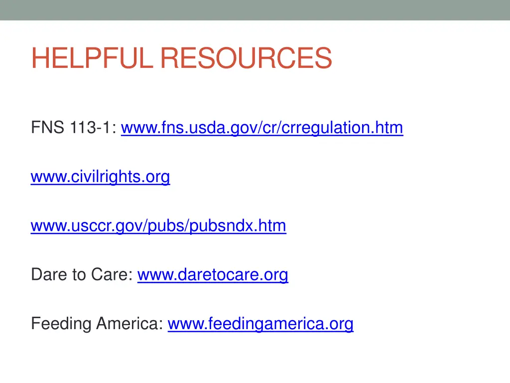 helpful resources