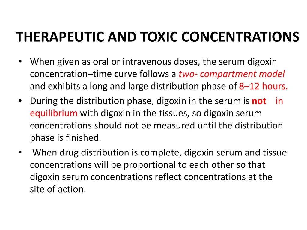 therapeutic and toxic concentrations