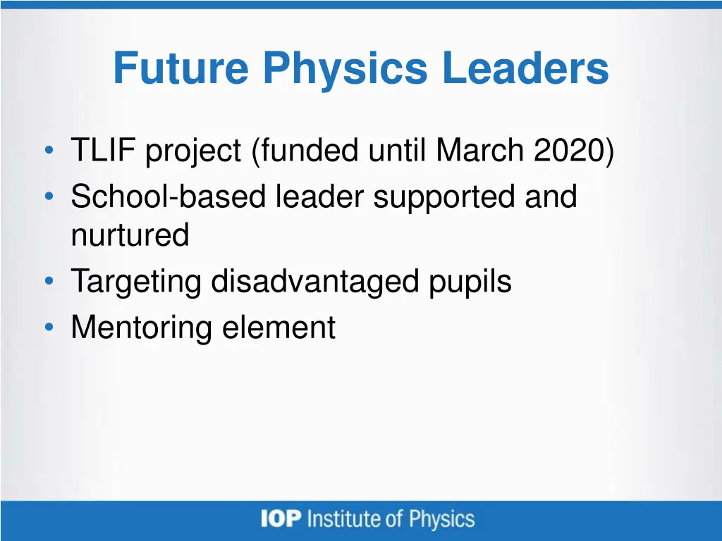 future physics leaders