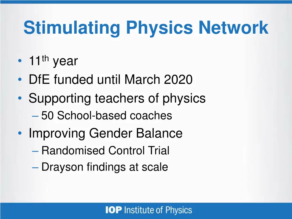 stimulating physics network