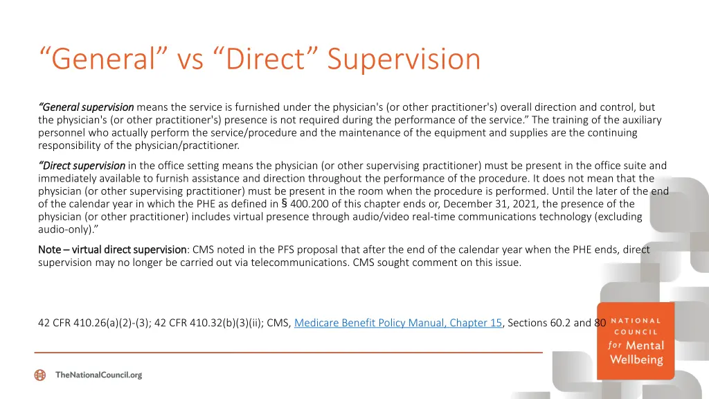 general vs direct supervision