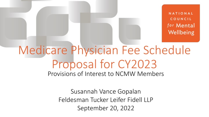 medicare physician fee schedule proposal