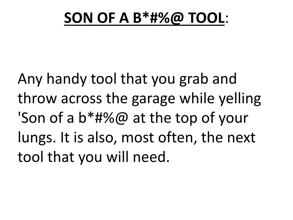 son of a b @ tool