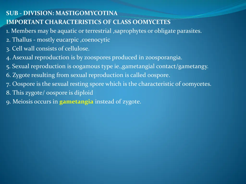 sub division mastigomycotina important