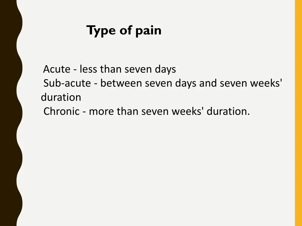 type of pain