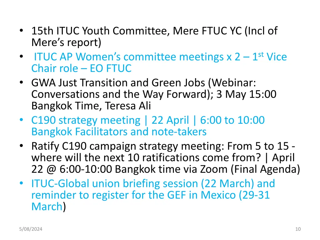 15th ituc youth committee mere ftuc yc incl