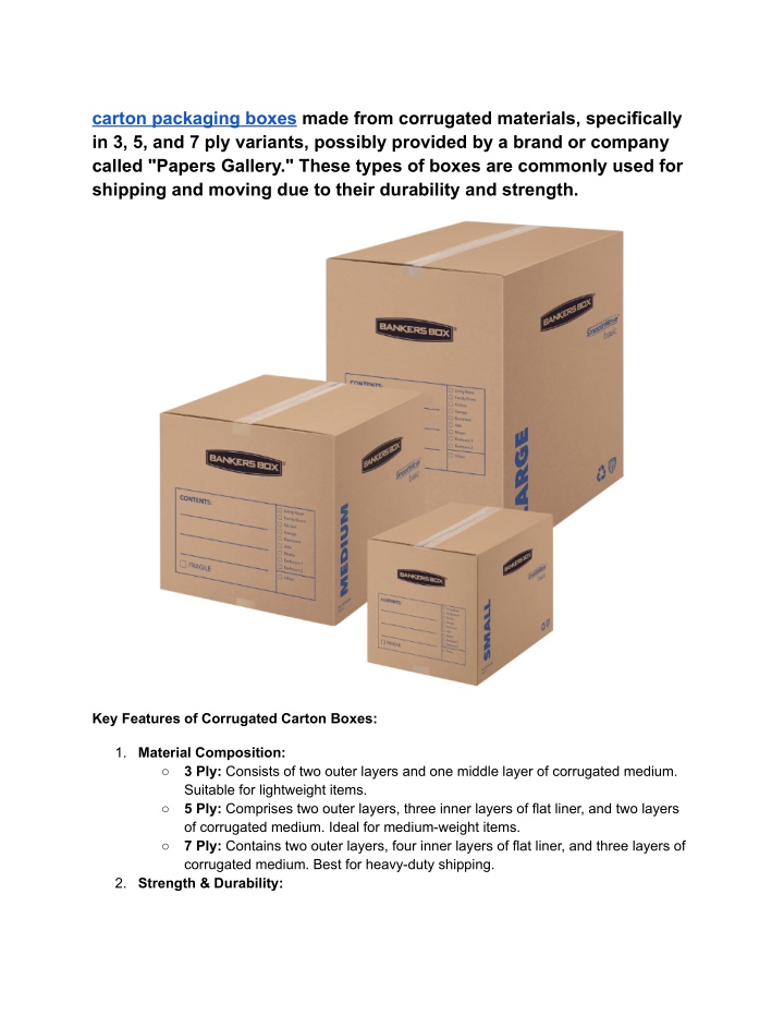 carton packaging boxes made from corrugated