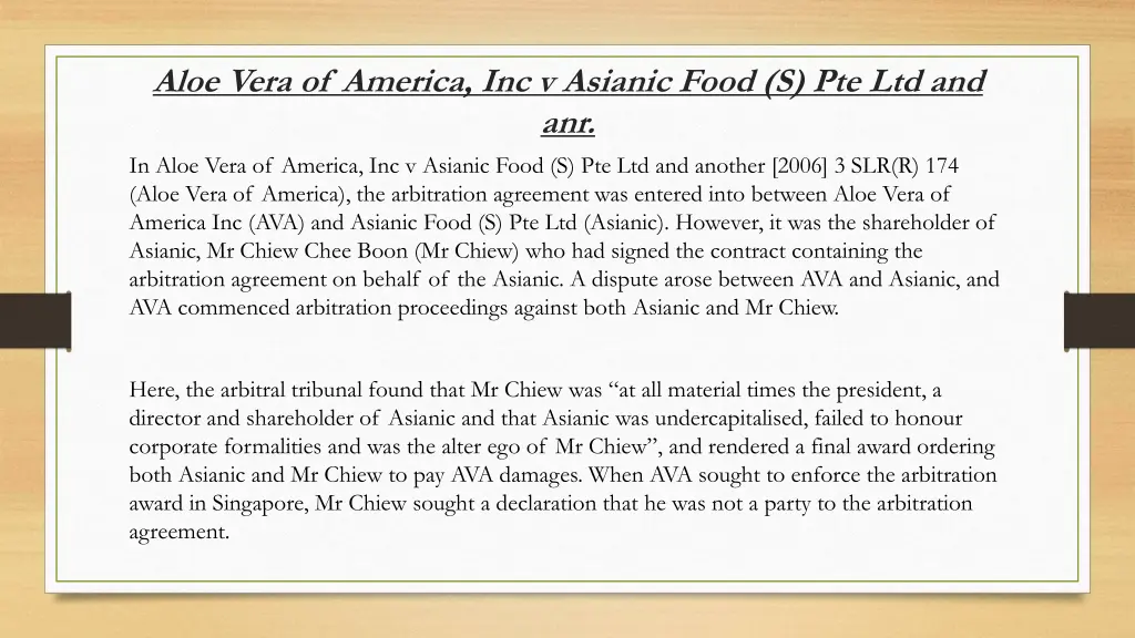 aloe vera of america inc v asianic food