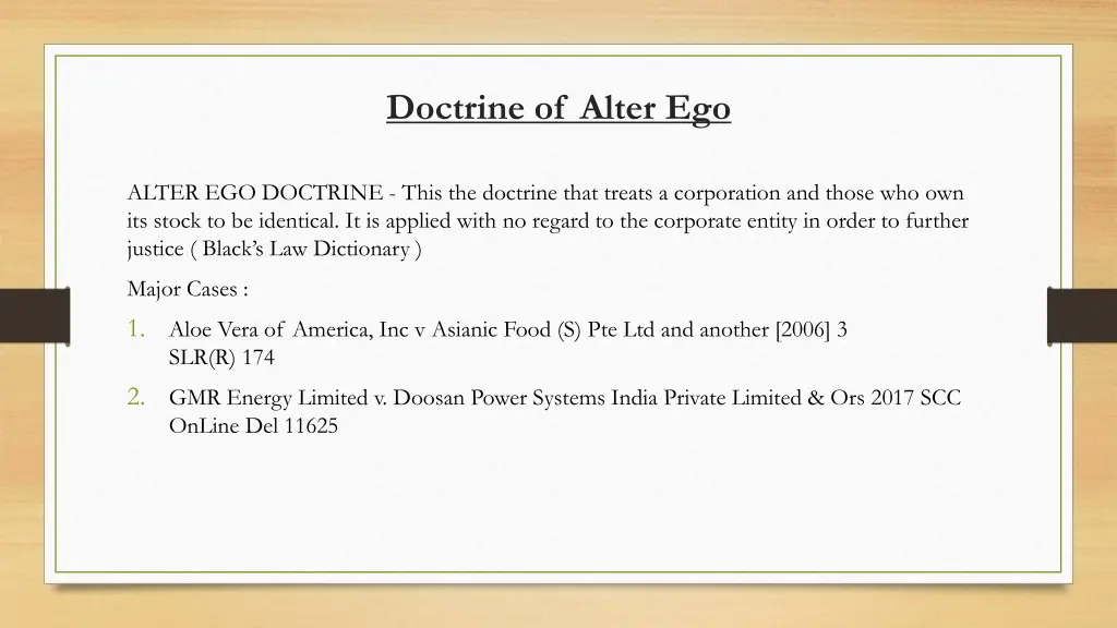 doctrine of alter ego