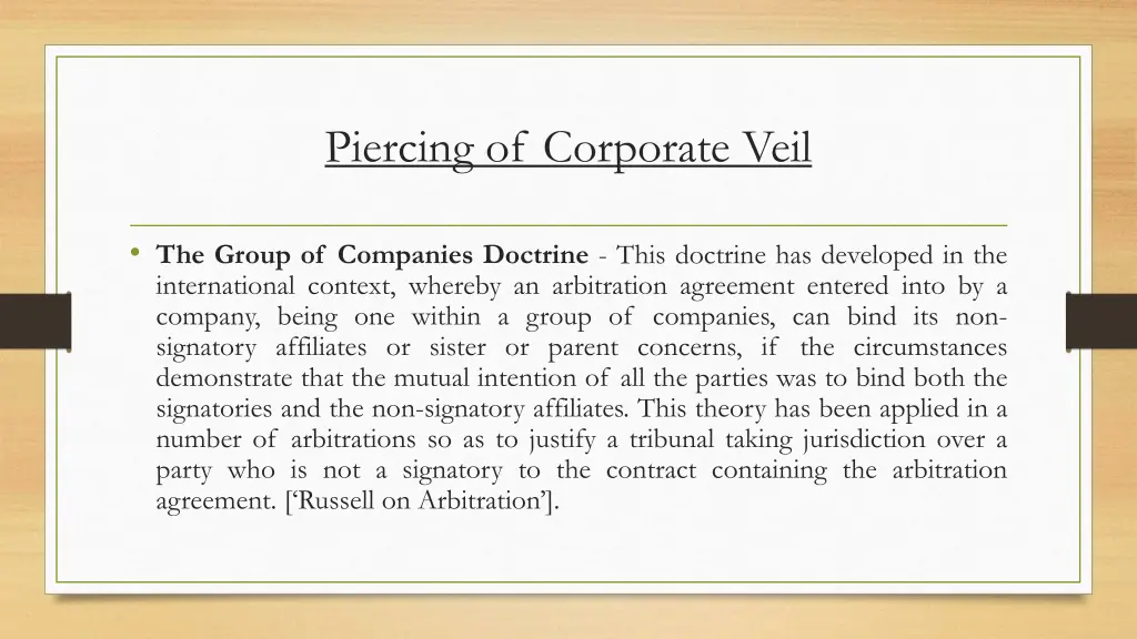 piercing of corporate veil